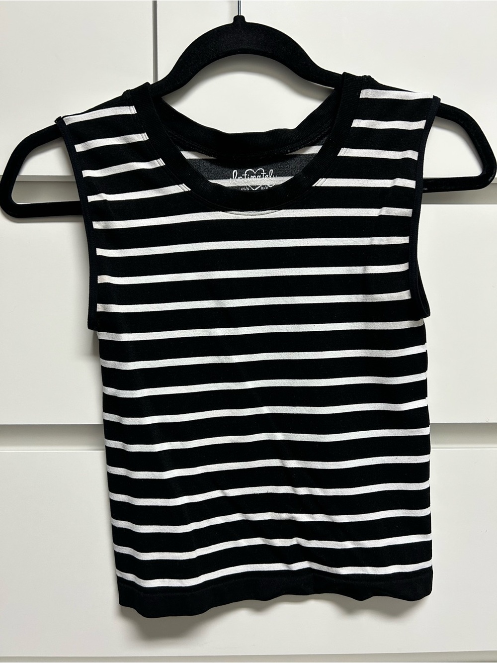 Intimately free people Black & White Striped Tank Top (B1)